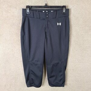 Under Armour Softball Pants Womens Small Black Baseball Knickers Cropped